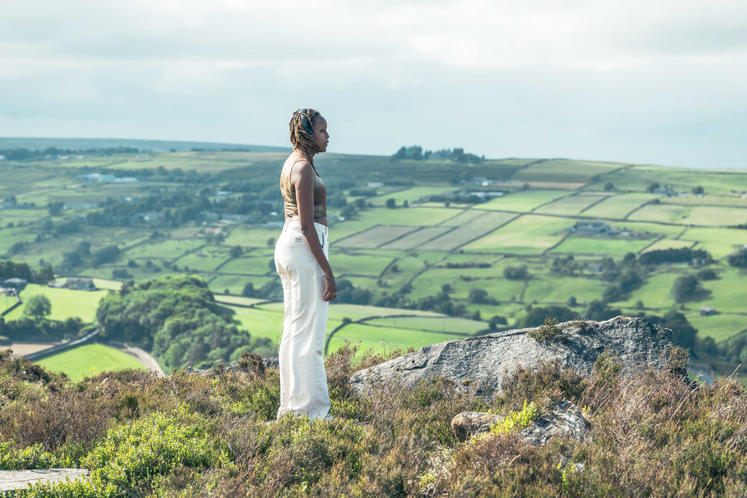 Composer Nyokabi Kariũki on Opera North Earth & Sky soundwalk. Photo credit Charlie Swinbourne